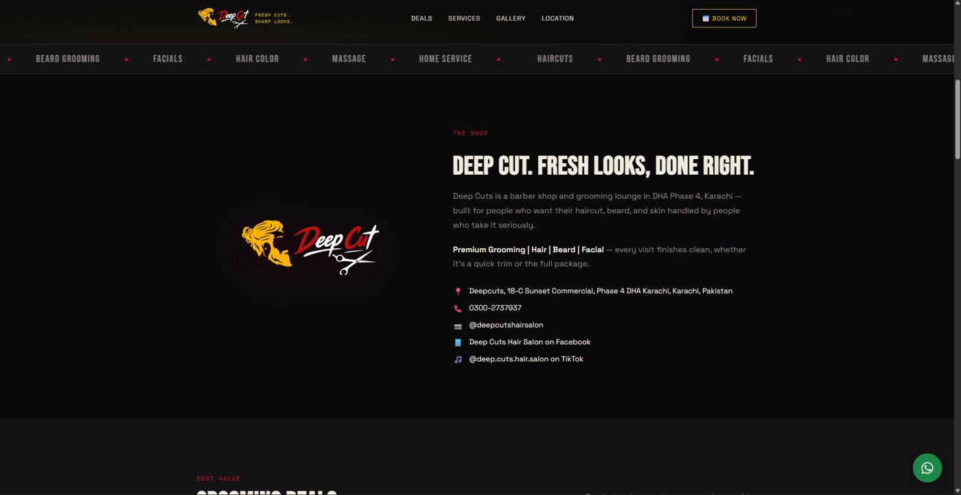 Deep Cut website homepage