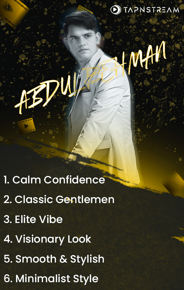 Tapnstream talent promo card front, styled portrait